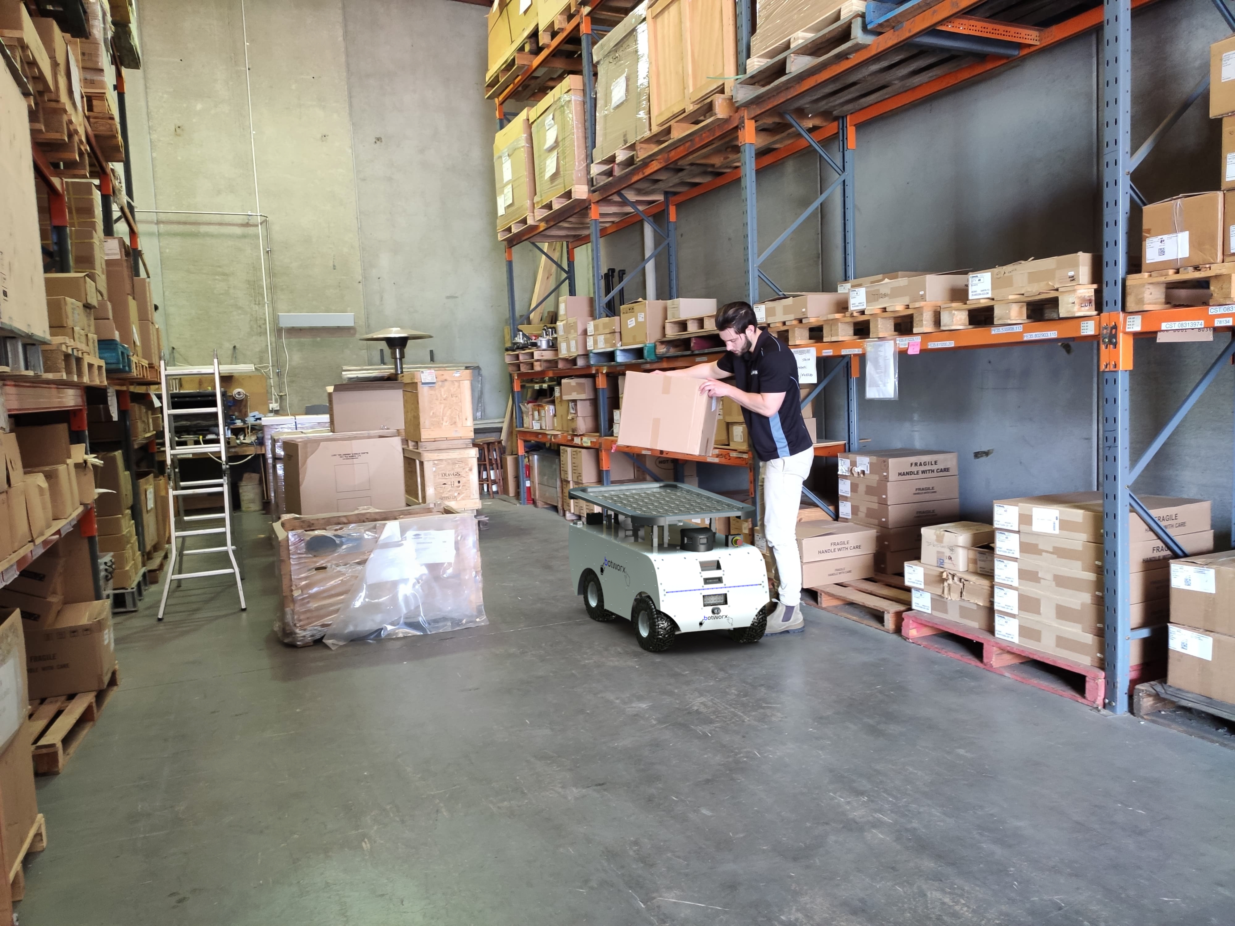 BotMover being loaded by a worker