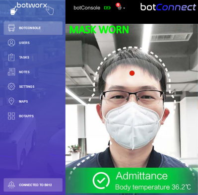 BotConnect mask detection and temperature screening