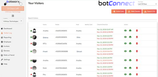 BotConnect visitor management system
